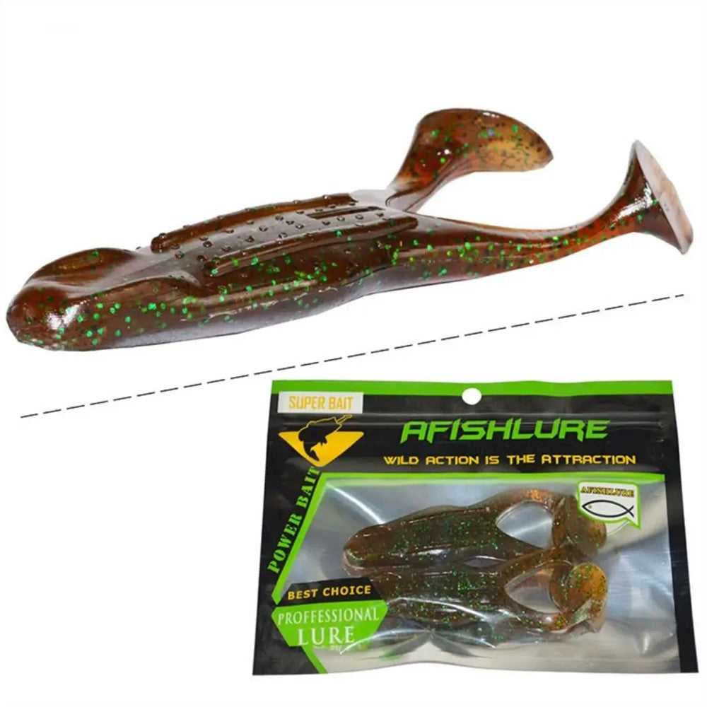 2Pcs 10.5cm Soft PVC Artificial Lure Simulation Frog Bait Fishing Tackle