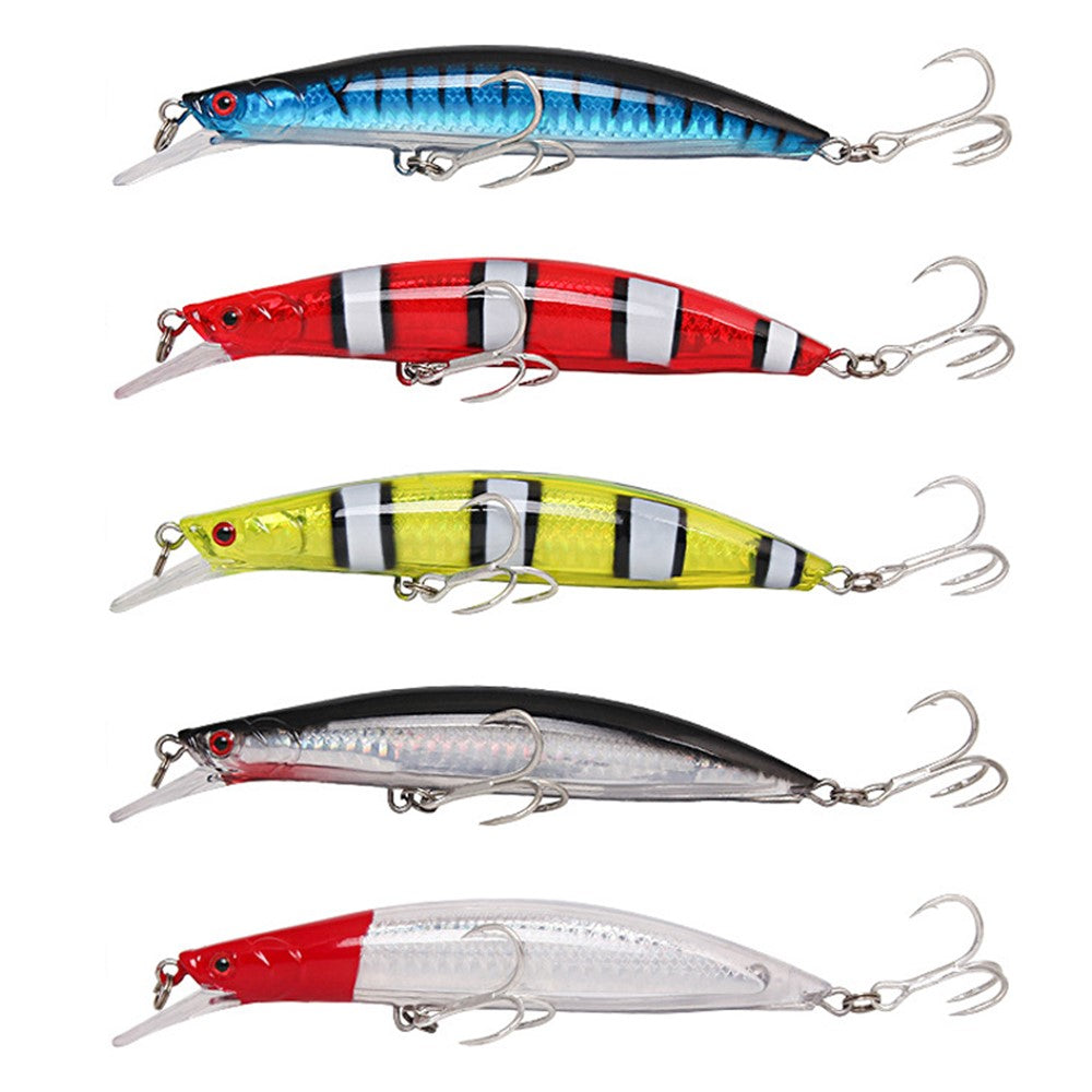 XY-614 5Pcs / Set Life-like Minnow Fishing Bait Hard ABS Casting Lure Sinking Crankbait with Dual Hooks
