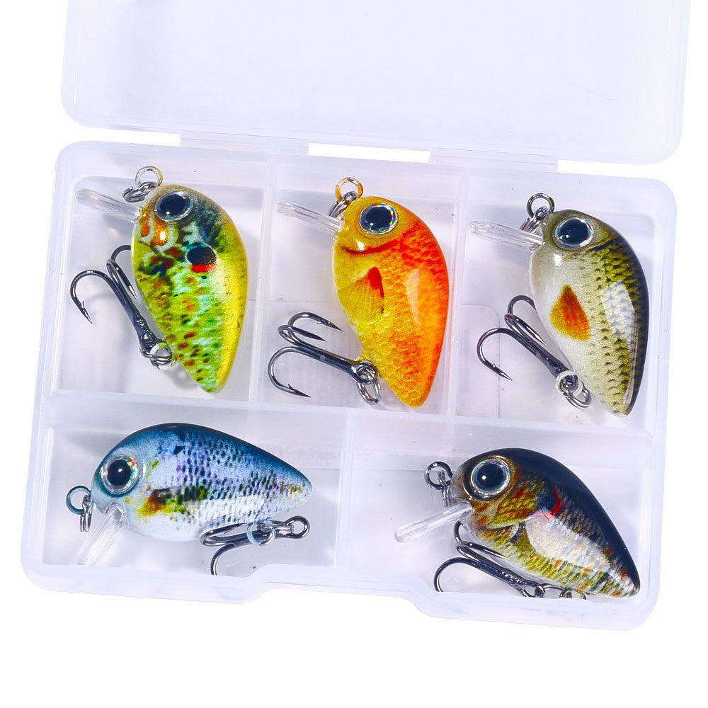 5Pcs Mini Bionic Hard Bait Saltwater Freshwater Fishing Minnow Crankbaits Wobbler Artificial Lures