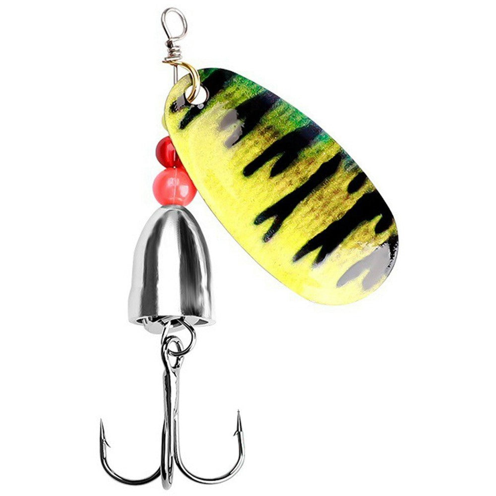 FTK-12H-ZDT Rotating Spoon Lure Metal Spinner Bait Bullet Head with Treble Hook For Stream Fishing