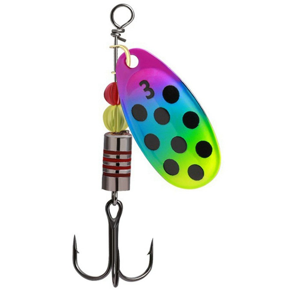 FTK-12H-ZDT Rotating Spoon Lure Metal Spinner Bait Bullet Head with Treble Hook For Stream Fishing