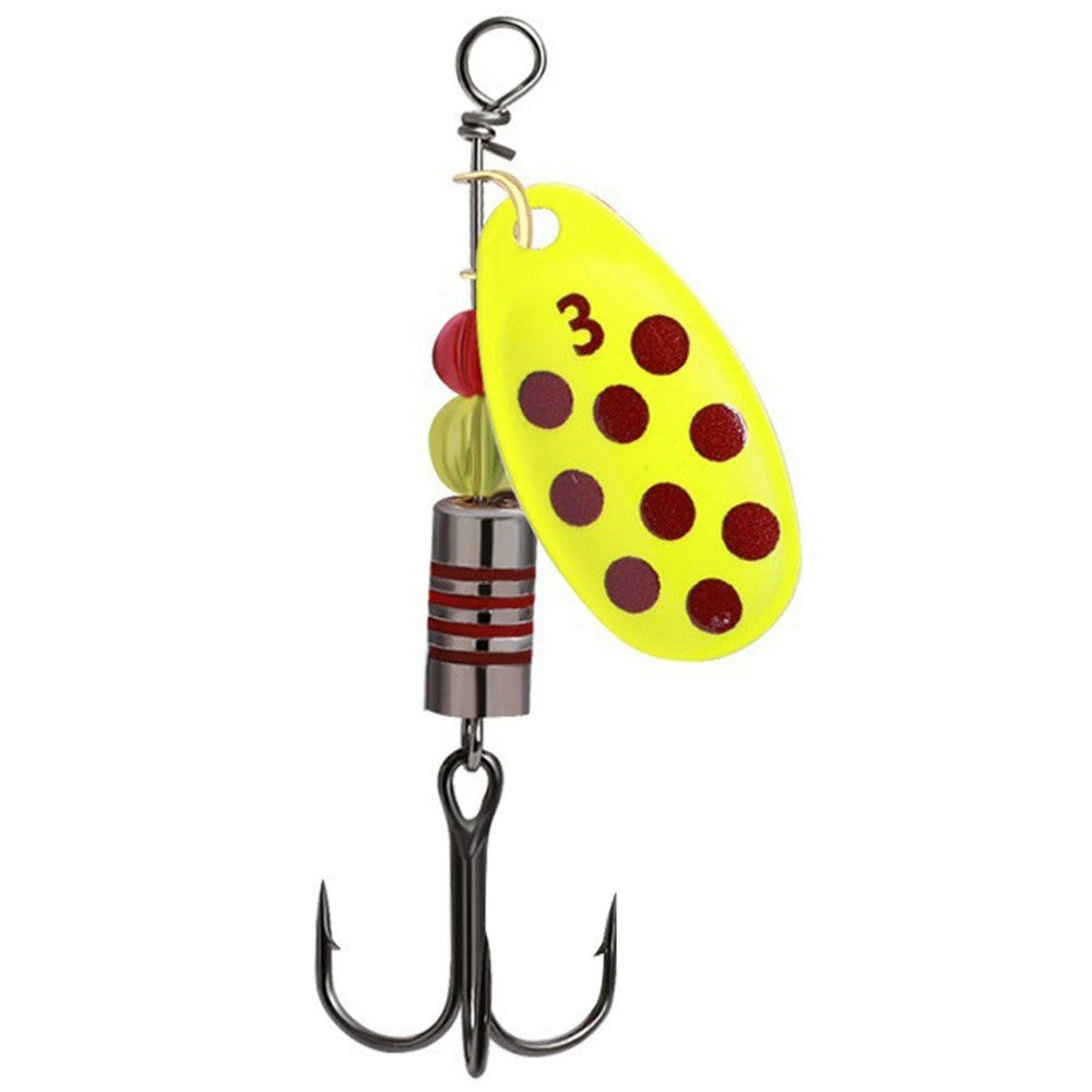 FTK-12H-ZDT Rotating Spoon Lure Metal Spinner Bait Bullet Head with Treble Hook For Stream Fishing