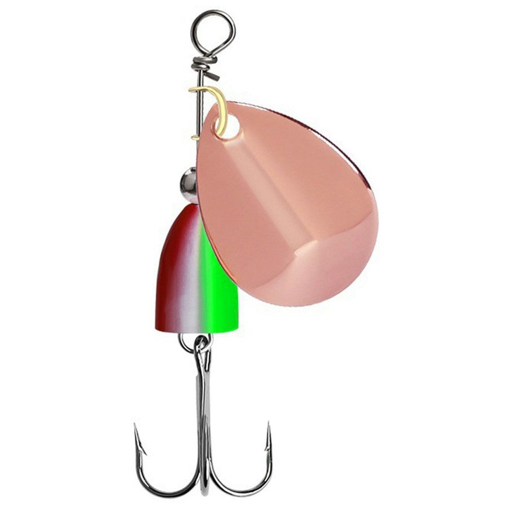 FTK-12H-ZDT Rotating Spoon Lure Metal Spinner Bait Bullet Head with Treble Hook For Stream Fishing