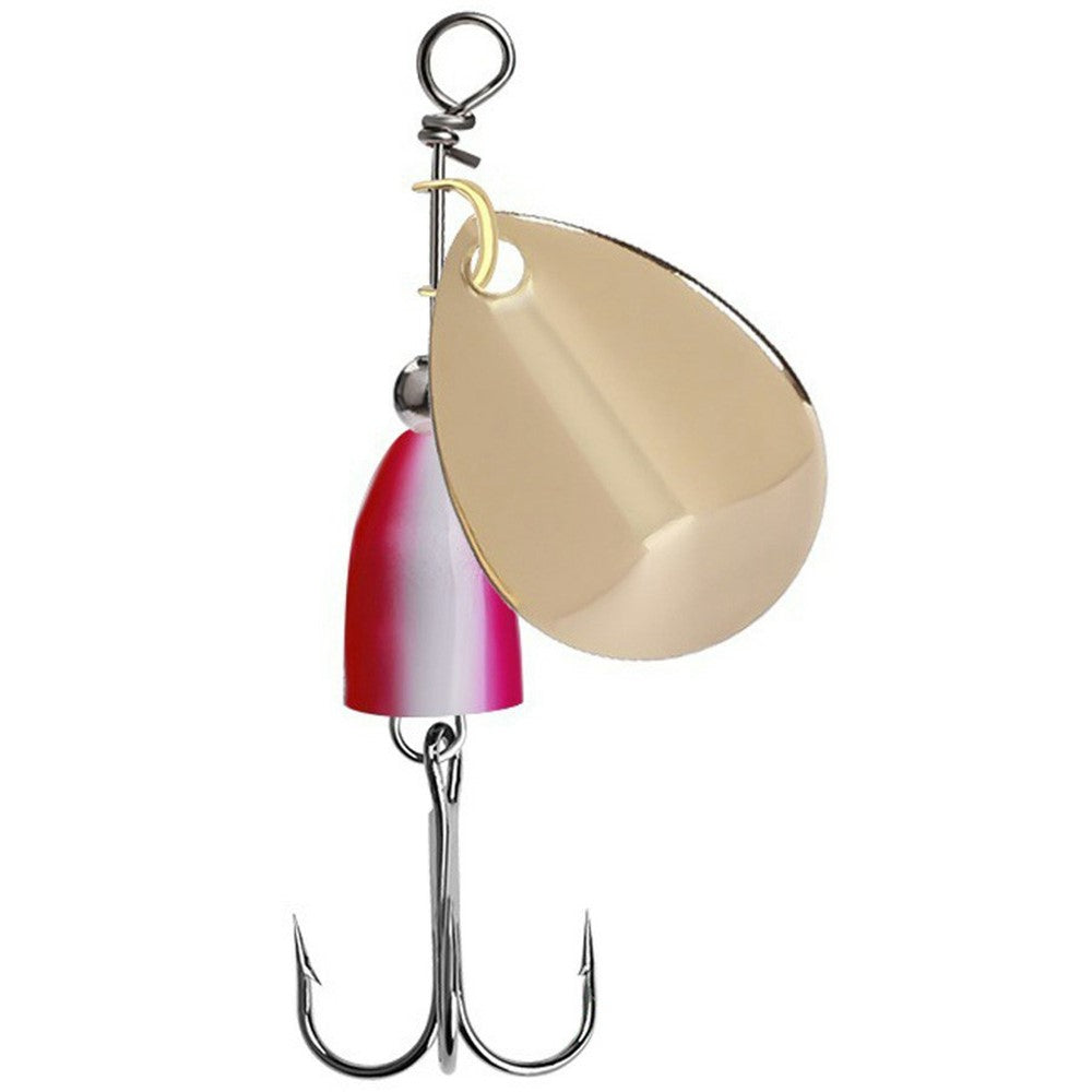 FTK-12H-ZDT Rotating Spoon Lure Metal Spinner Bait Bullet Head with Treble Hook For Stream Fishing