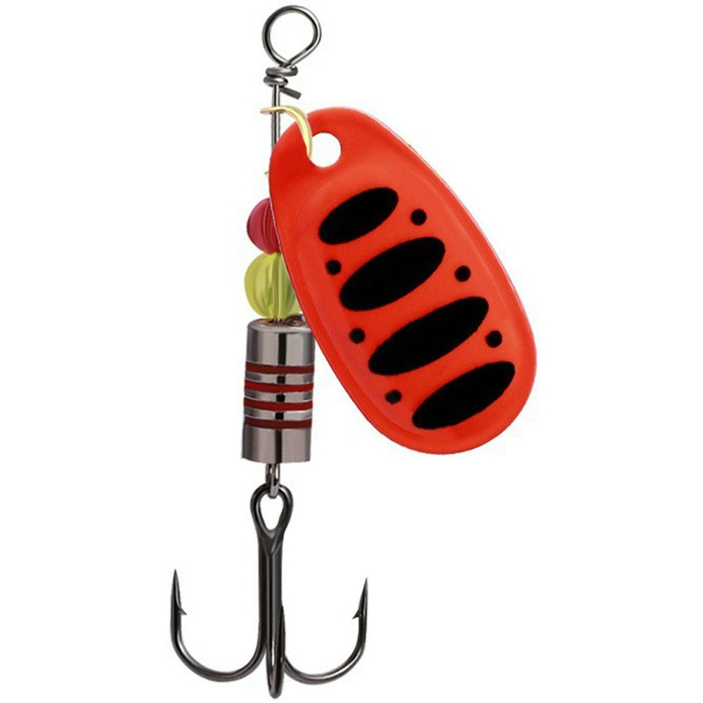 FTK-12H-ZDT Rotating Spoon Lure Metal Spinner Bait Bullet Head with Treble Hook For Stream Fishing