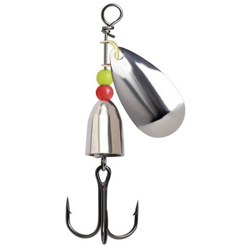 FTK-12H-ZDT Rotating Spoon Lure Metal Spinner Bait Bullet Head with Treble Hook For Stream Fishing