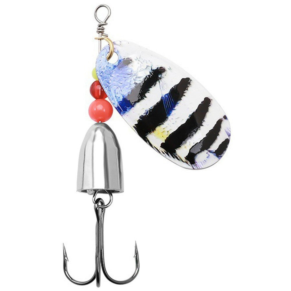 FTK-12H-ZDT Rotating Spoon Lure Metal Spinner Bait Bullet Head with Treble Hook For Stream Fishing