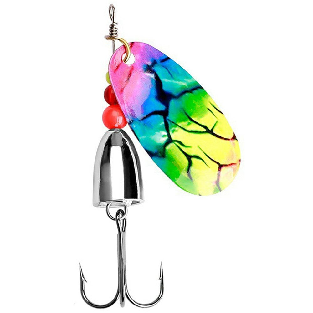 FTK-12H-ZDT Rotating Spoon Lure Metal Spinner Bait Bullet Head with Treble Hook For Stream Fishing