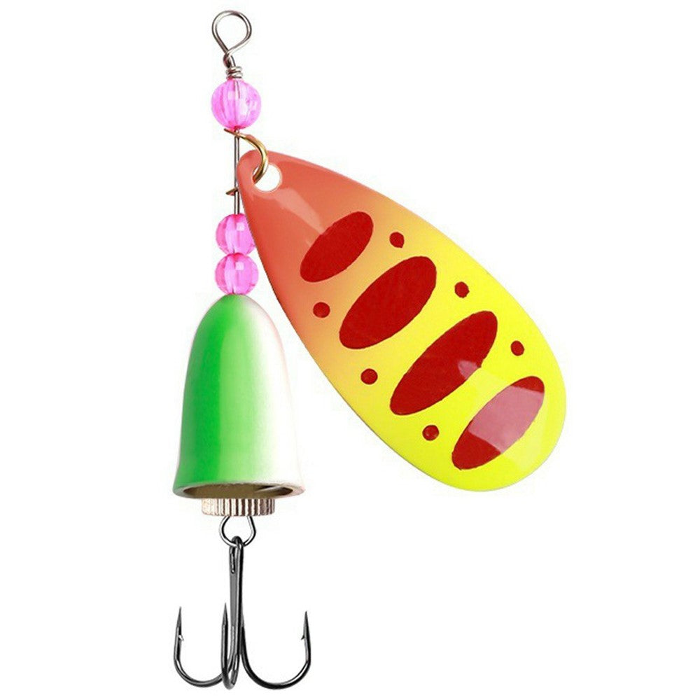 FTK-12H-ZDT Rotating Spoon Lure Metal Spinner Bait Bullet Head with Treble Hook For Stream Fishing