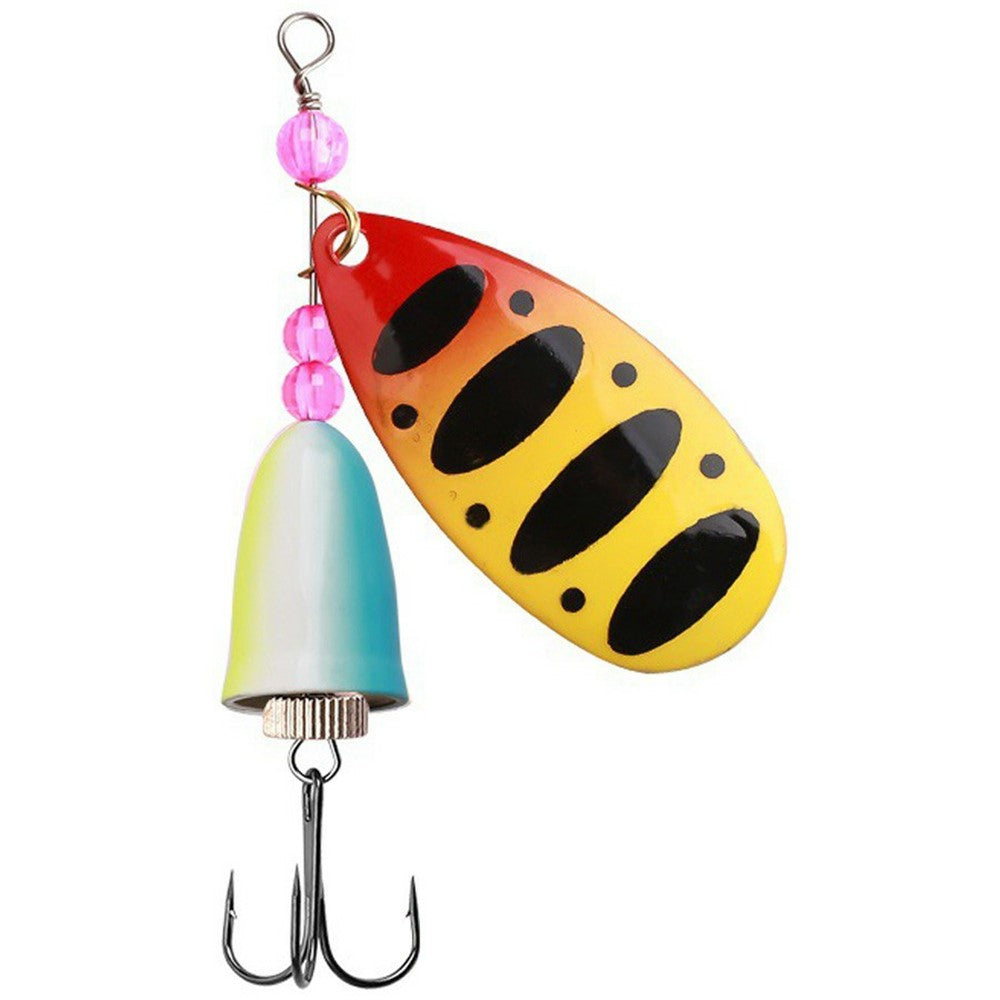 FTK-12H-ZDT Rotating Spoon Lure Metal Spinner Bait Bullet Head with Treble Hook For Stream Fishing