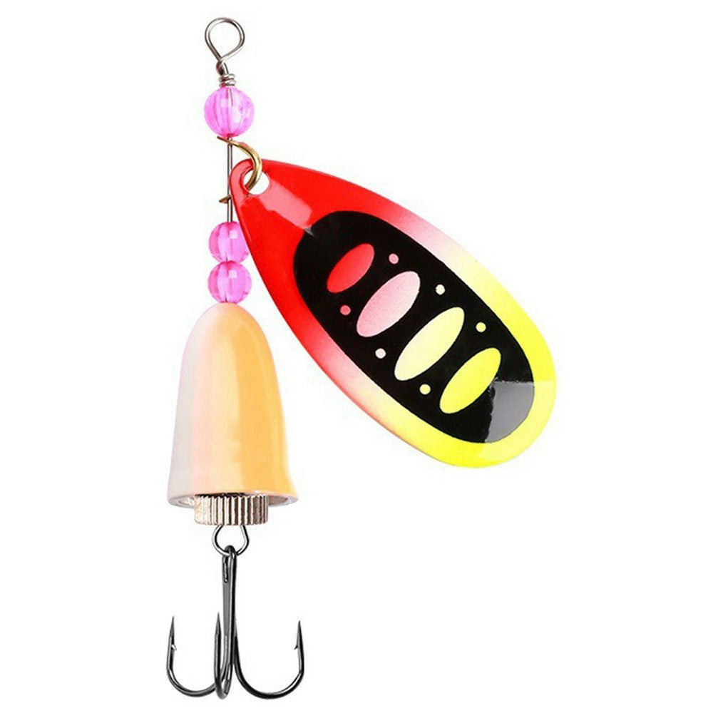 FTK-12H-ZDT Rotating Spoon Lure Metal Spinner Bait Bullet Head with Treble Hook For Stream Fishing