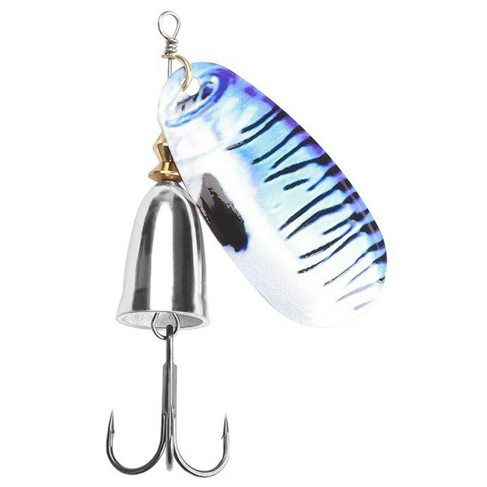 FTK-12H-ZDT Rotating Spoon Lure Metal Spinner Bait Bullet Head with Treble Hook For Stream Fishing
