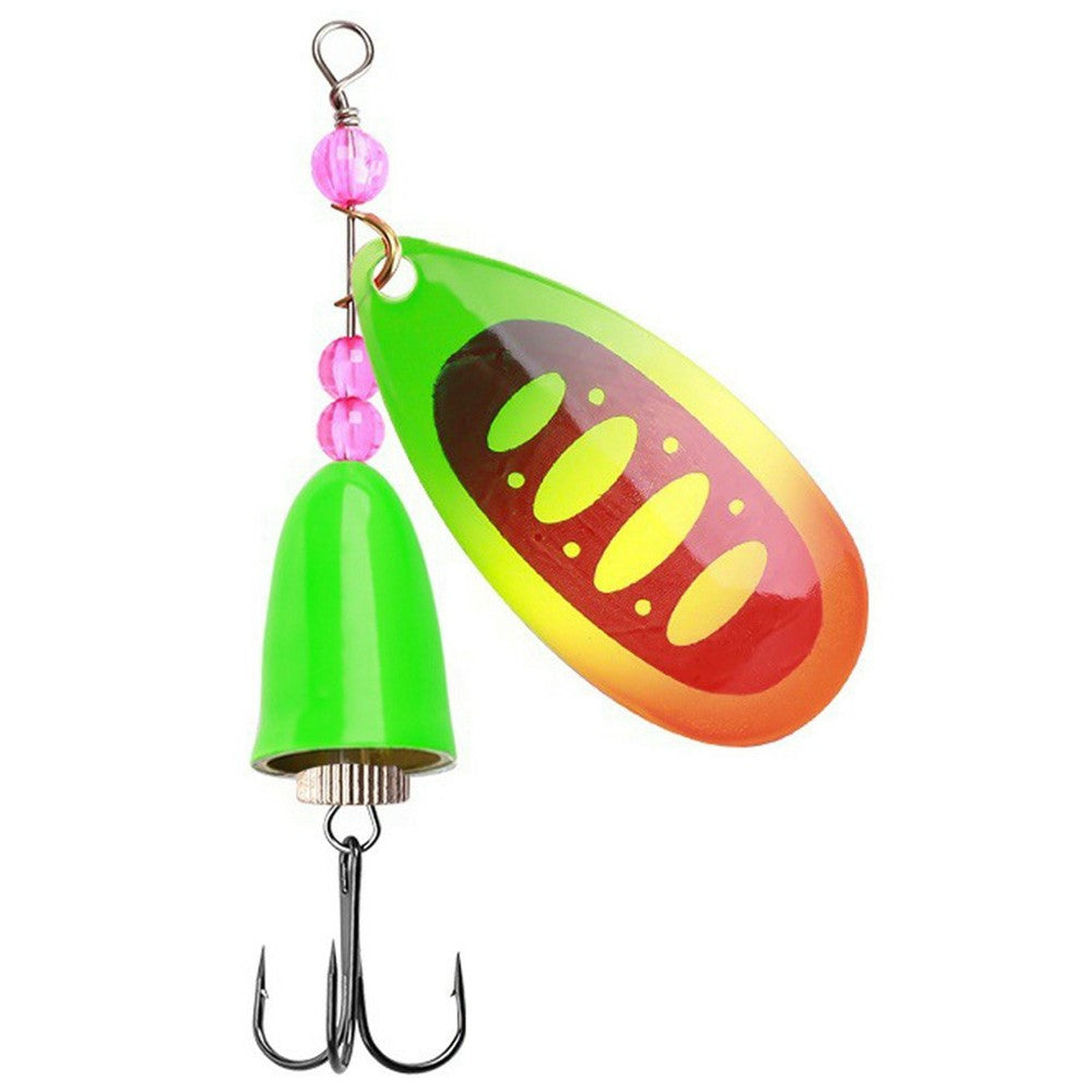 FTK-12H-ZDT Rotating Spoon Lure Metal Spinner Bait Bullet Head with Treble Hook For Stream Fishing