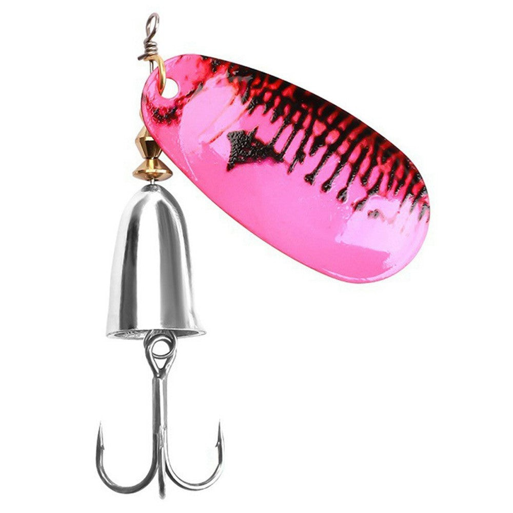FTK-12H-ZDT Rotating Spoon Lure Metal Spinner Bait Bullet Head with Treble Hook For Stream Fishing