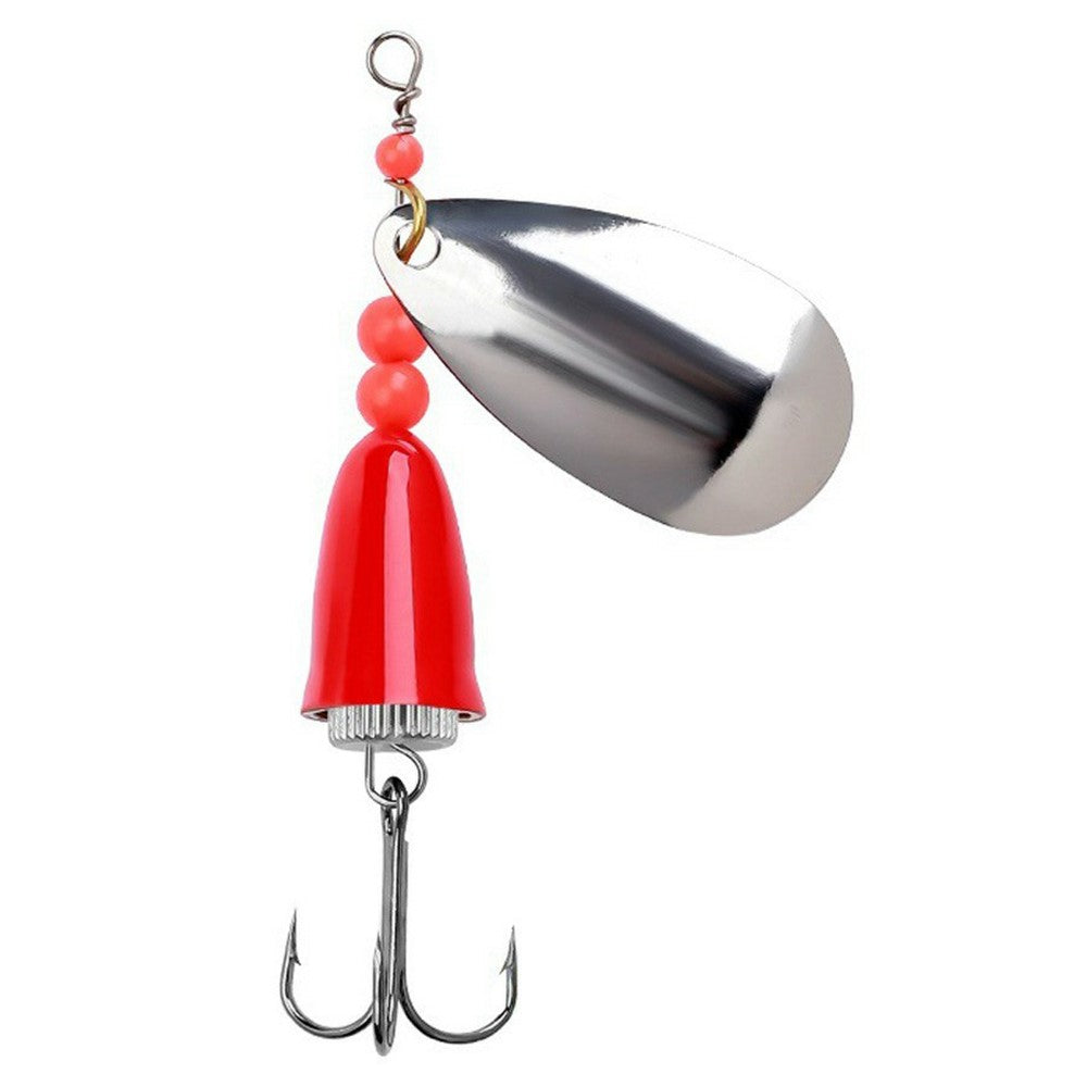 FTK-12H-ZDT Rotating Spoon Lure Metal Spinner Bait Bullet Head with Treble Hook For Stream Fishing