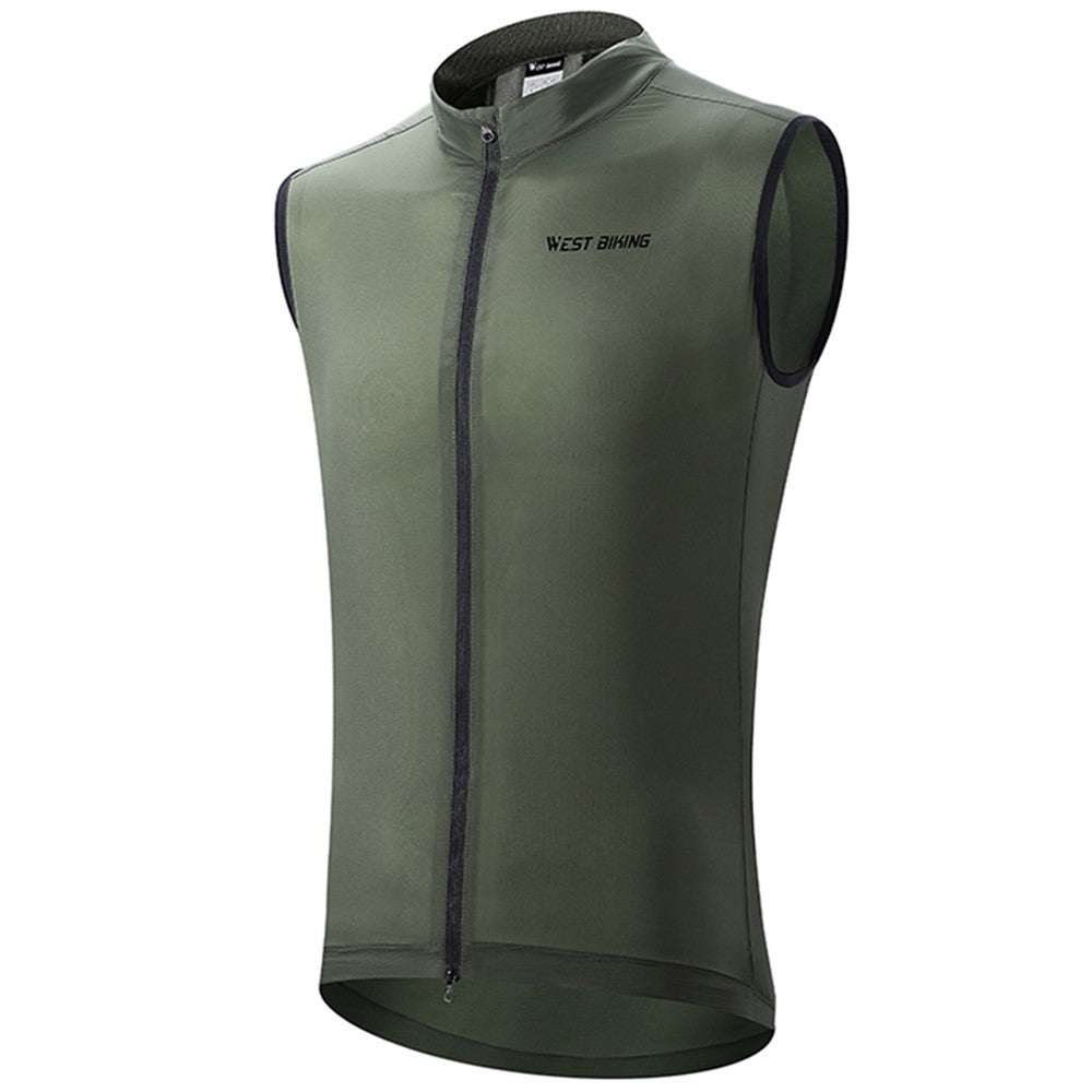 WEST BIKING YP0206171 Unisex Cycling Zipper Vest Windproof Breathable Sleeveless Top