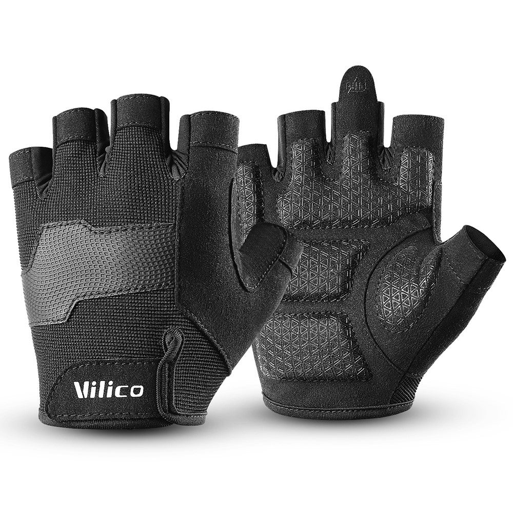 VILICO A0133 1 Pair Cycling Fishing Fitness Gloves Half Finger Weightlifting Anti-Callus Gloves