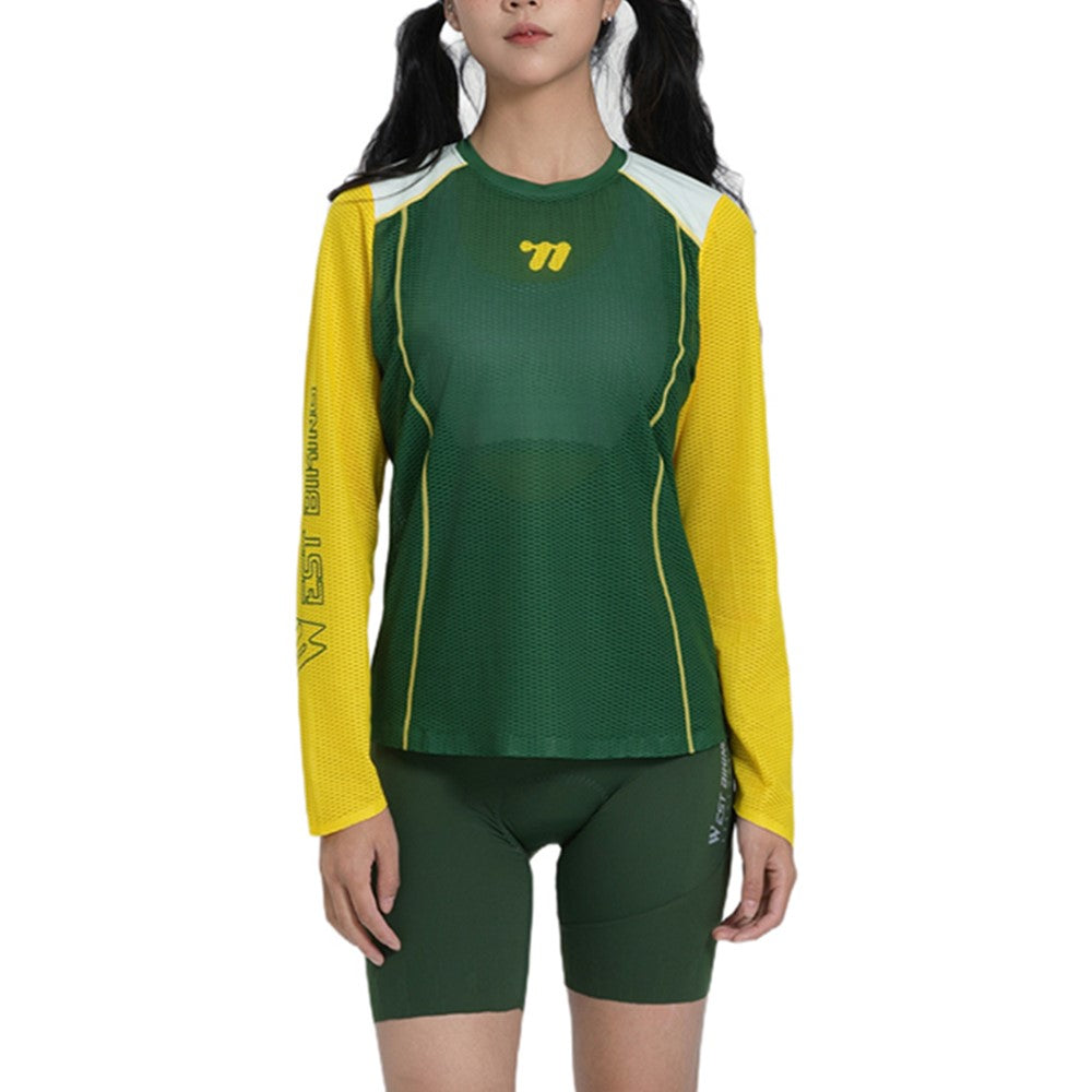 WEST BIKING YP0202342 Women Outdoor Quick Dry Cycling Jersey Long Sleeve Breathable Hiking Running Training Top, XS / S