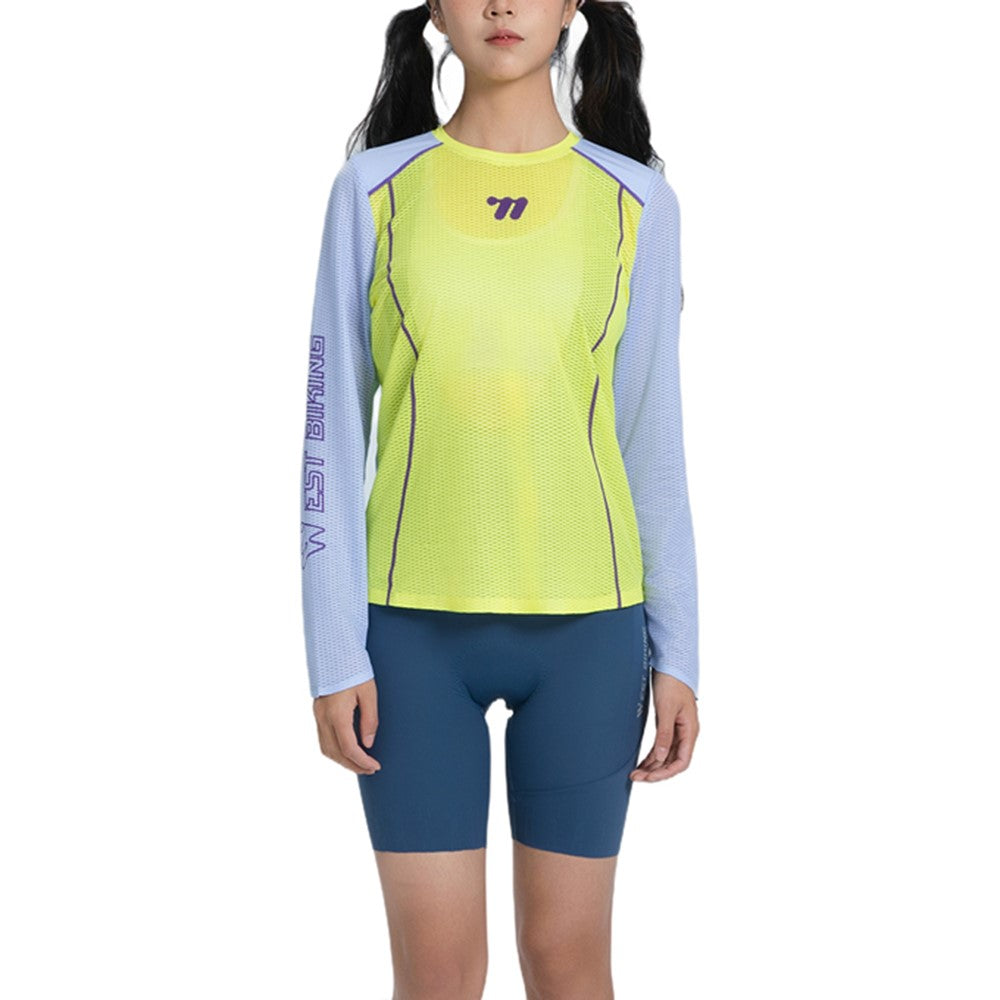 WEST BIKING YP0202342 Women Outdoor Quick Dry Cycling Jersey Long Sleeve Breathable Hiking Running Training Top, M / L