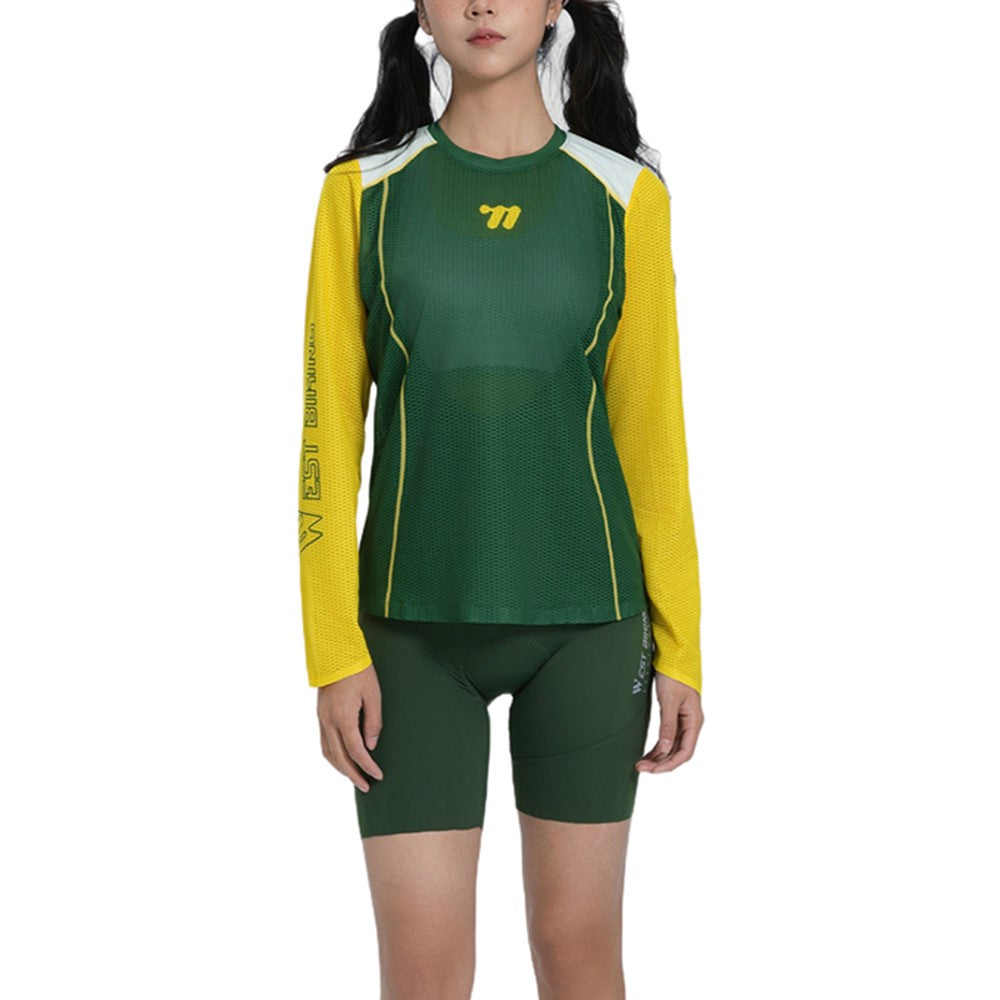 WEST BIKING YP0202342 Women Outdoor Quick Dry Cycling Jersey Long Sleeve Breathable Hiking Running Training Top, M / L
