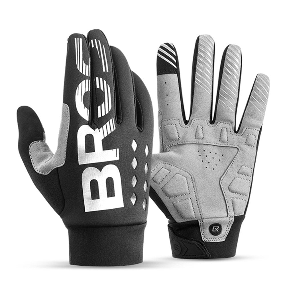 ROCKBROS S209 One Pair Windproof Touch Screen Gloves Shock-absorbing Full Finger Biking Gloves