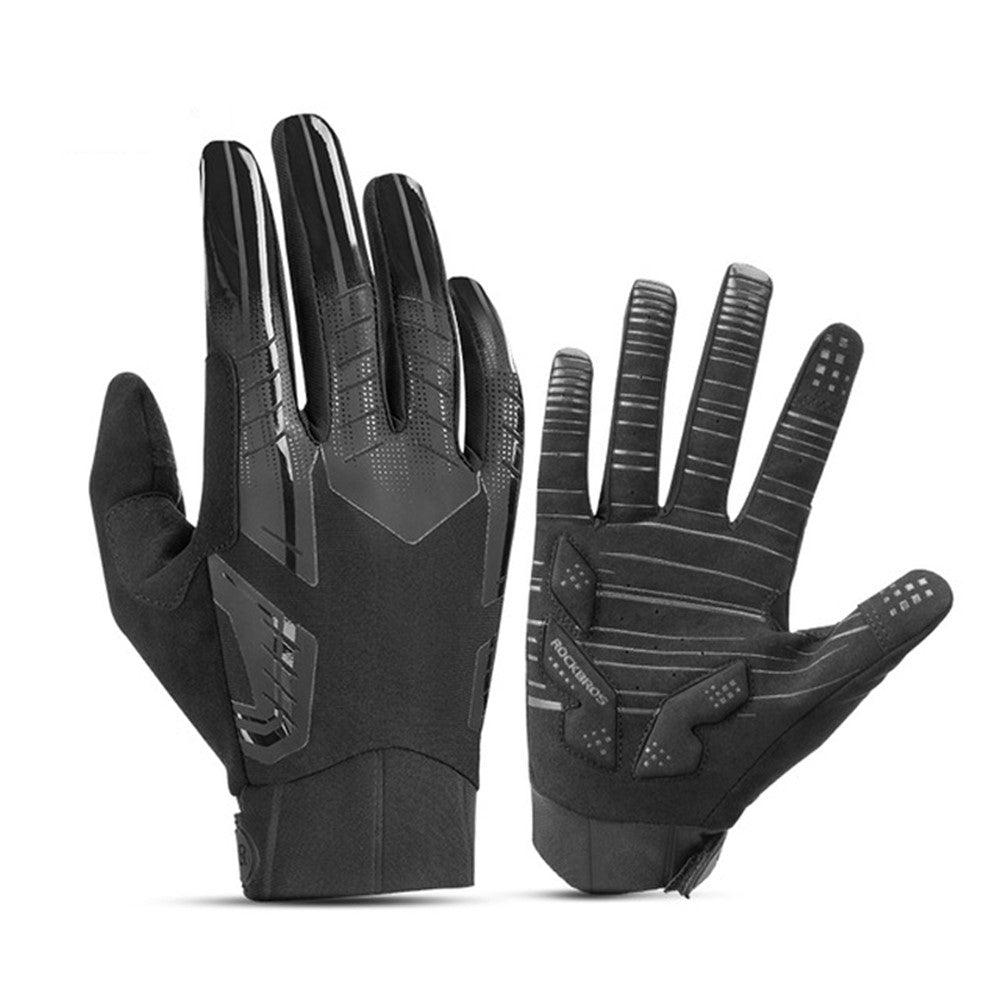 ROCKBROS S208BK One Pair Water Resistant Touch Screen Gloves Shock-absorbing Full Finger Biking Gloves