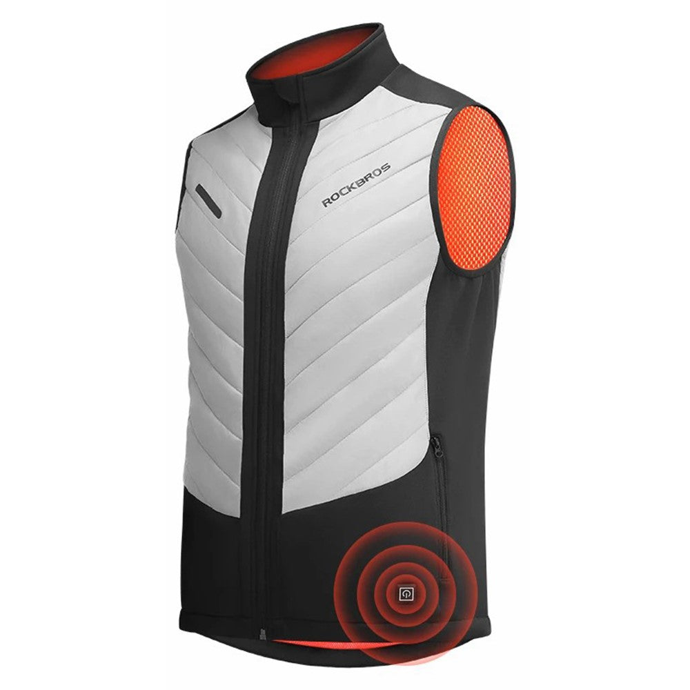 ROCKBROS YPW045 Heated Vest Thermal Warm Electric Bike Vest Tops 3-Speed Adjustment Bicycle Vest