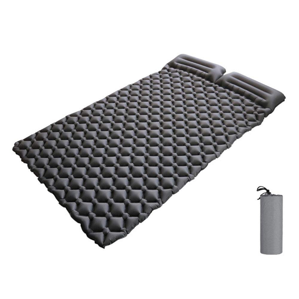 GM-DAM01 Double Person Rhombus Air Mat Outdoor Camping Sleeping Cushion Inflatable Mattress with Pillow