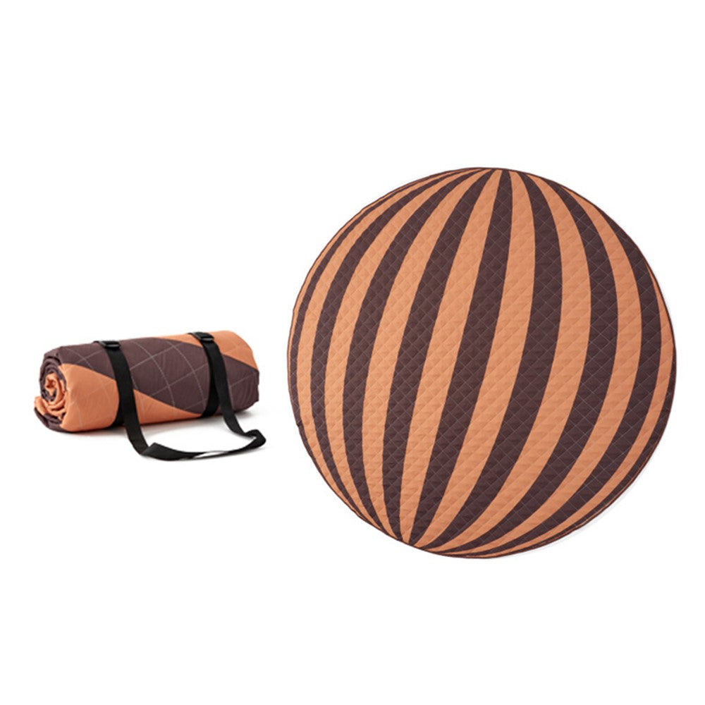200cm Round Moisture-proof Picnic Mat Outdoor Camping Carpet with Webbing Strap