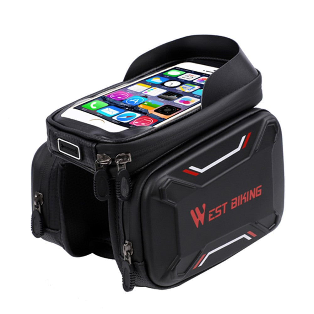 WEST BIKING Bicycle Front Frame Bag Cycling Waterproof Screen Touch Top Tube Phone Bag