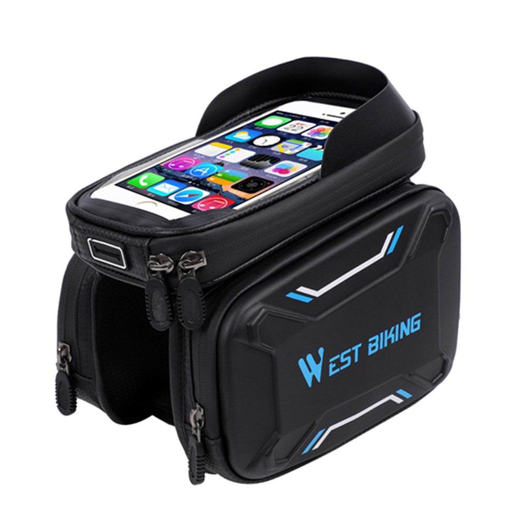 WEST BIKING Bicycle Front Frame Bag Cycling Waterproof Screen Touch Top Tube Phone Bag