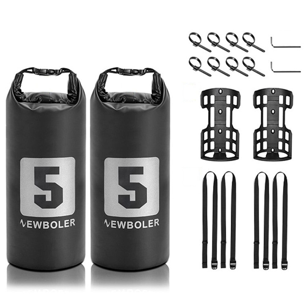 NEWBOLER 2 Bike Front Fork Pannier Bags 5L + 2 Front Fork Racks + 4 Adjustable Straps + 8 Fixing Straps