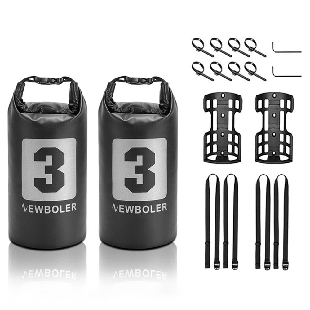 NEWBOLER 2 Bike Front Fork Pannier Bags 3L + 2 Front Fork Racks + 4 Adjustable Straps + 8 Fixing Straps