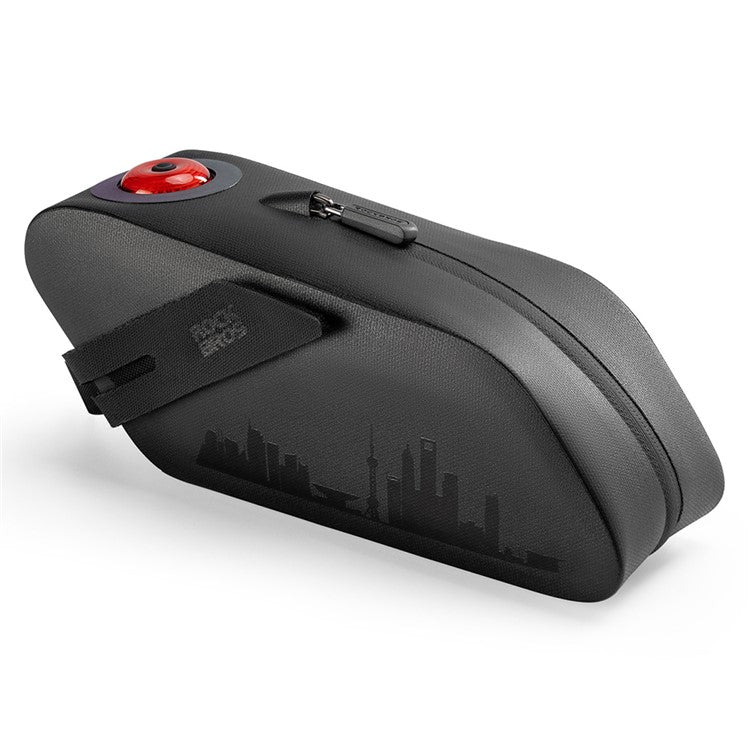 ROCKBROS 0.8L Waterproof Bike Saddle Bag with Smart Brake Sensing Taillight for Night Riding