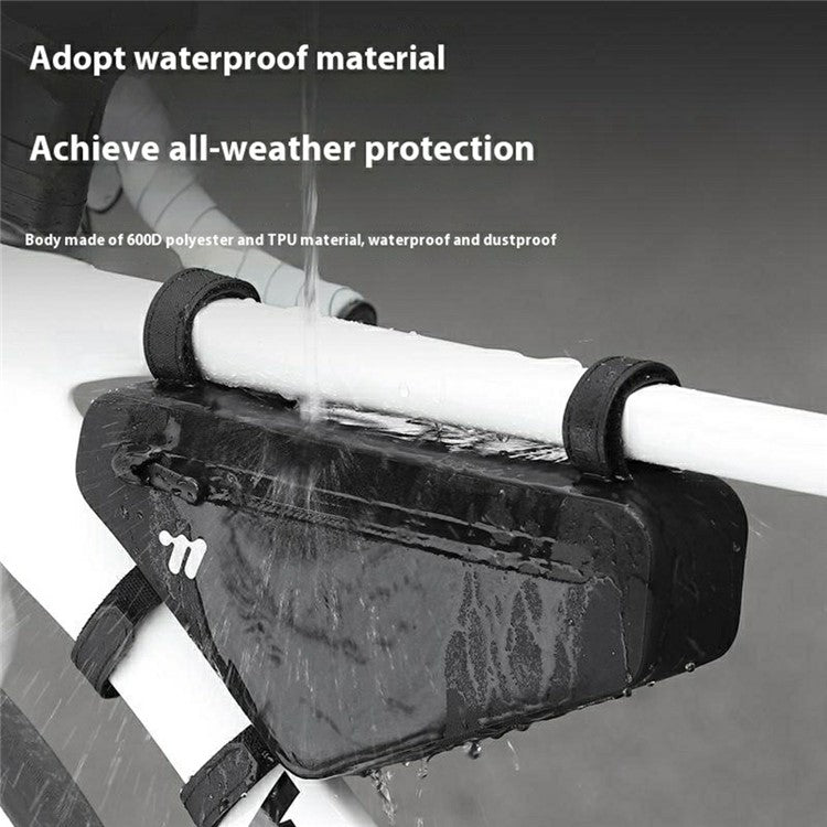 WEST BIKING YP0707402 Bicycle Front Frame Triangle Bag Waterproof Mountain Bike Cycling Storage Pouch
