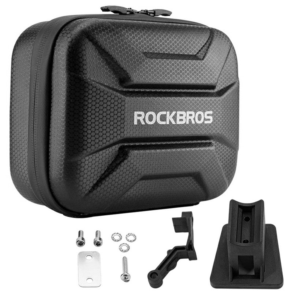 ROCKBROS Carbon Fiber Pattern Hard Shell Bike Bag with Adapter Bicycle Front Bag, B91 30110091001 / 51210910001