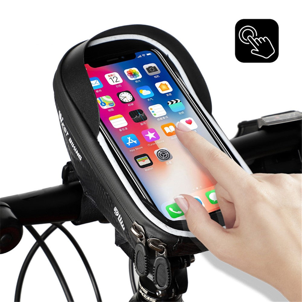 WEST BIKING Bike Bicycle Bag Waterproof Bike Phone Mount Bag Front Frame Top Tube Handlebar Bag with Touch Screen Holder Case for Phones