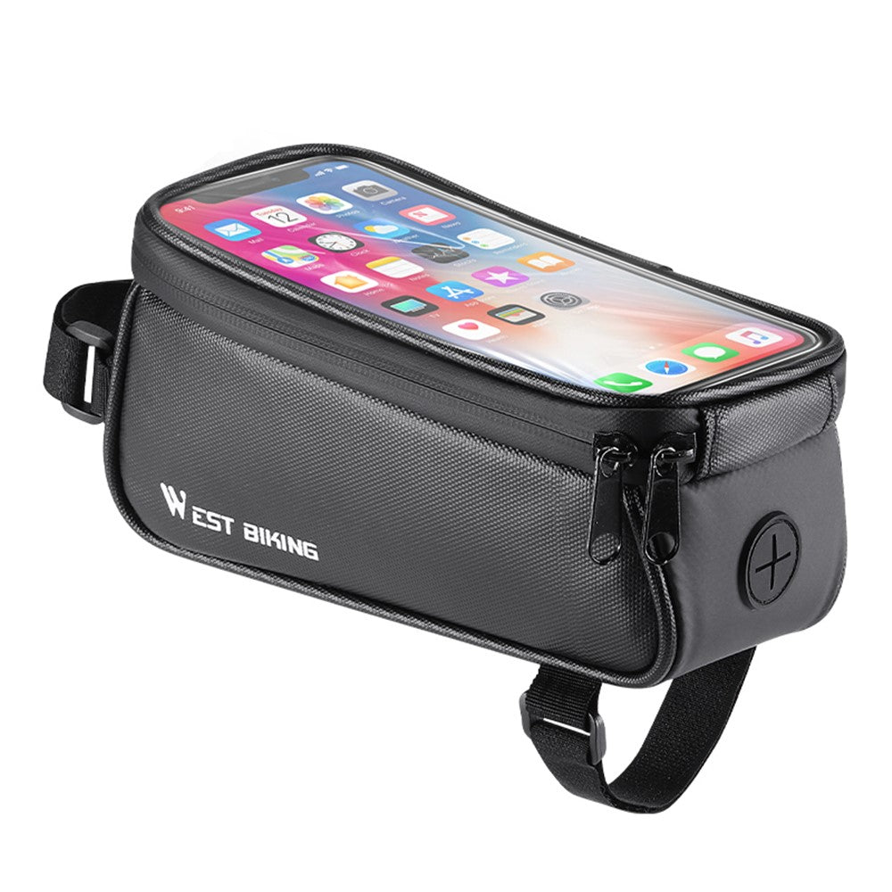 WEST BIKING YP0707315 Bike Phone Bag Bicycle Front Frame Bag Waterproof Top Tube Handlebar EVA Bag for iPhone, Samsung