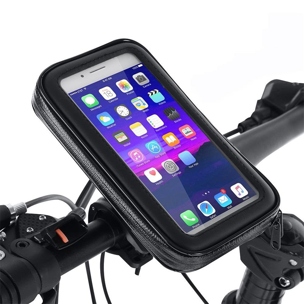 6.3-inch Bicycle Touch Screen Phone Bag Bike Handlebar Mount Waterproof Phone Holder Case, Size XL