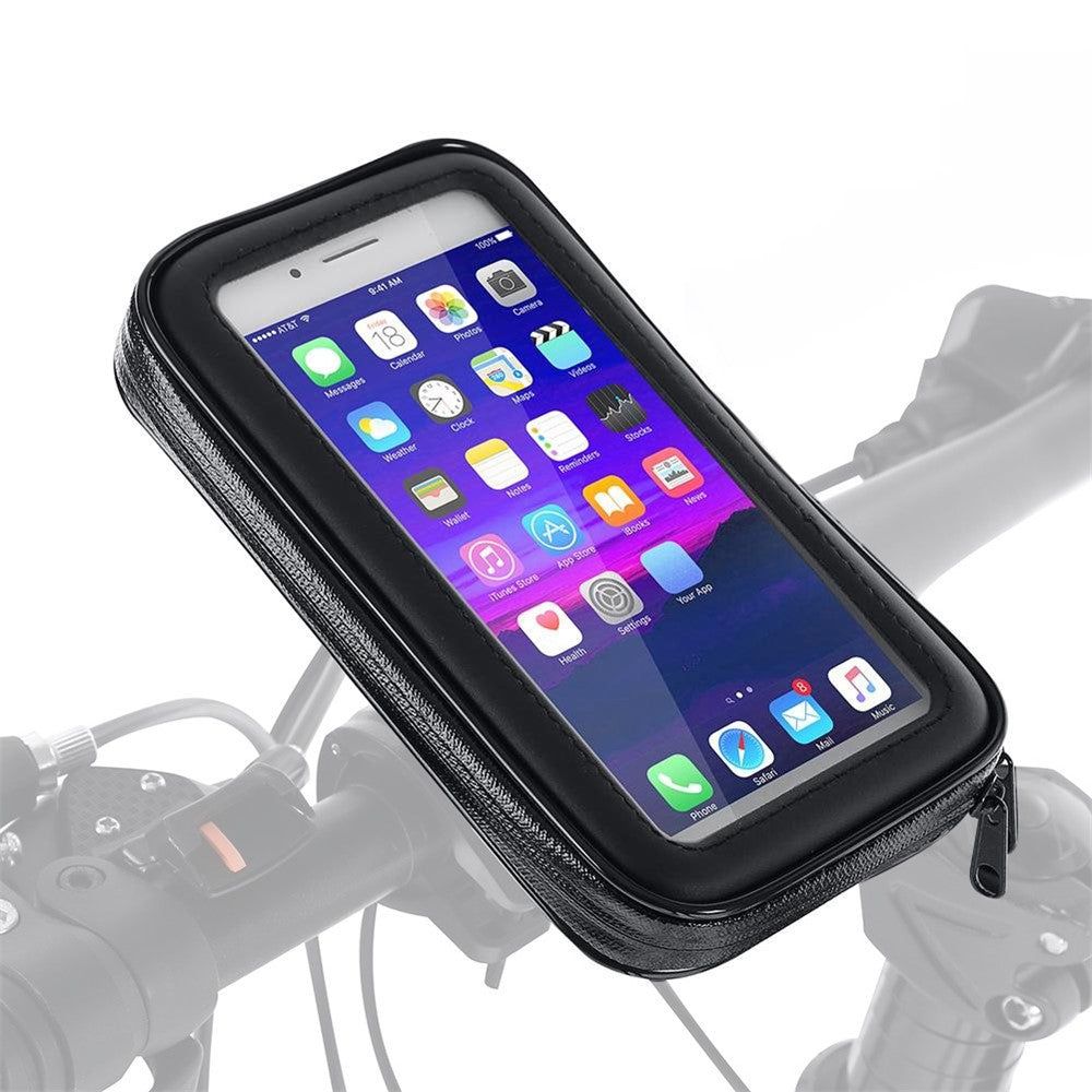 5.5-inch Bike Handlebar Mount Phone Holder Case Waterproof Bicycle Phone Bag, Size L