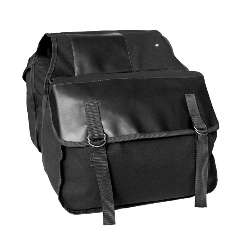 Canvas+Leather MTB Bike Pannier Pack Outdoor Travel Storage Bag Bicycle Rear Rack Bag
