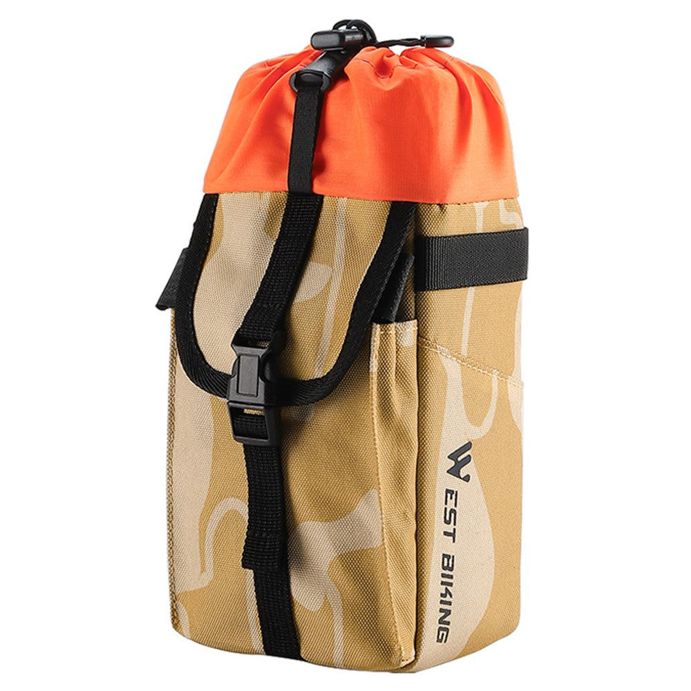 WEST BIKING YP0707330 1.2L Bike Handlebar Water Bottle Bag Cycling Drawstring Polyester Bottle Storage Bag