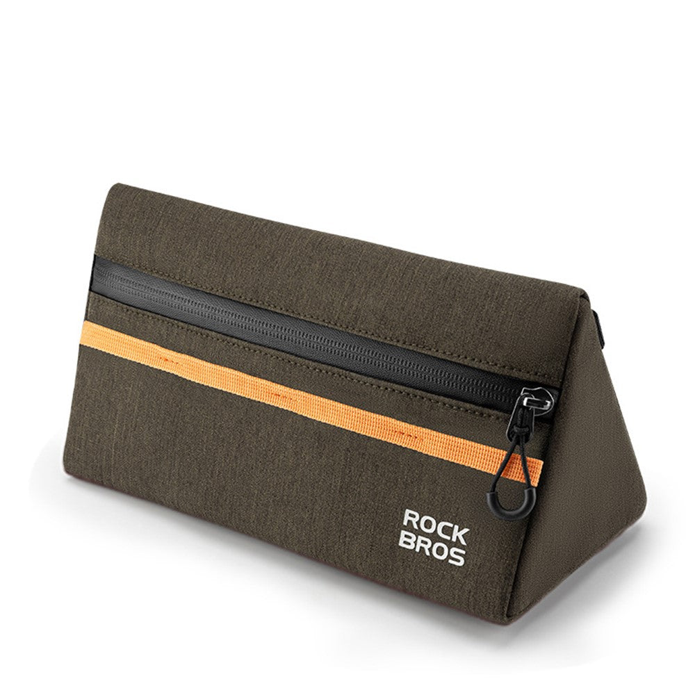 ROCKBROS 1.3L Triangle Bicycle Front Beam Bag Polyester Storage Pouch for Bike