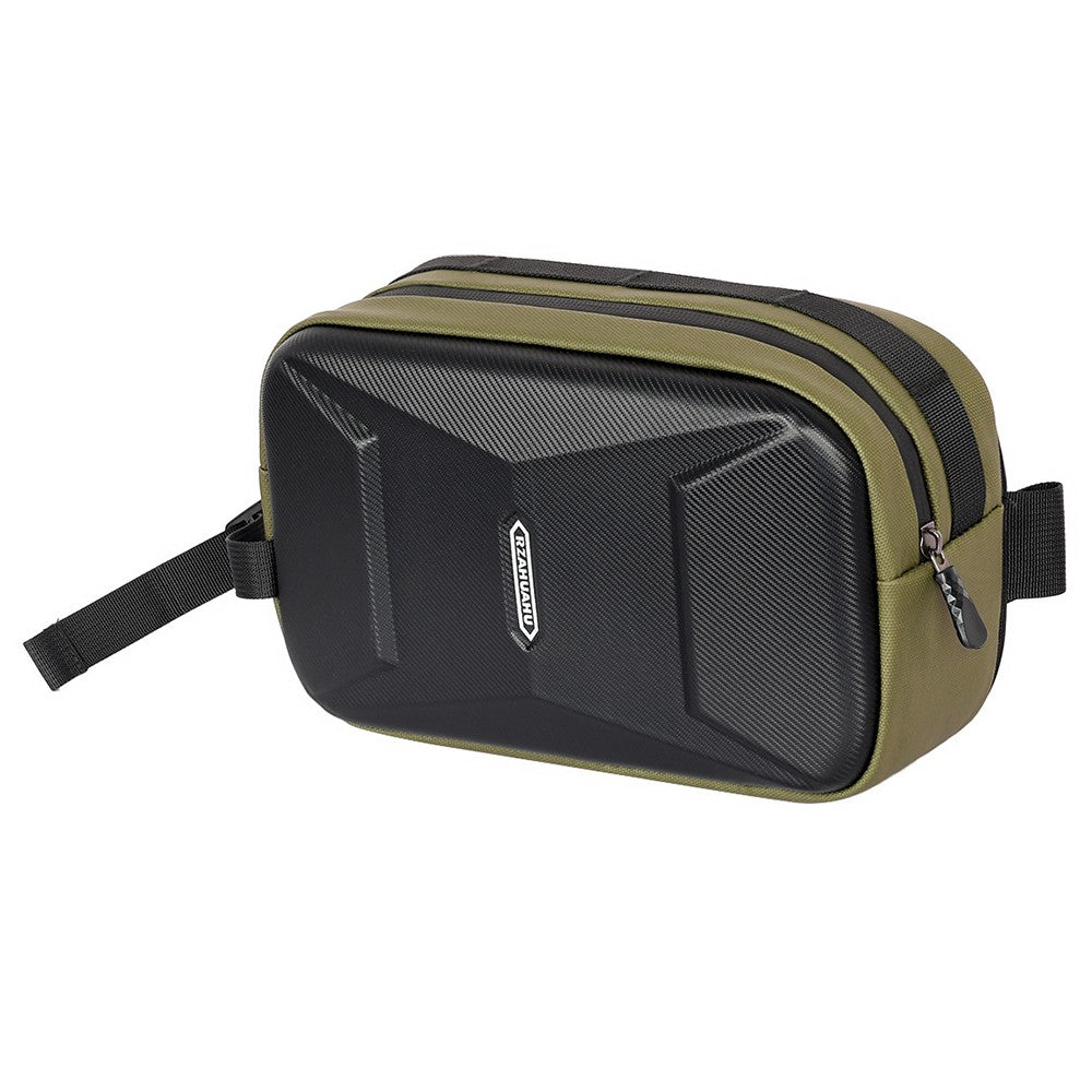 RZAHUAHU 591 3L Hard Shell Bicycle Handlebar Bag Waterproof PU Bike Front Bag