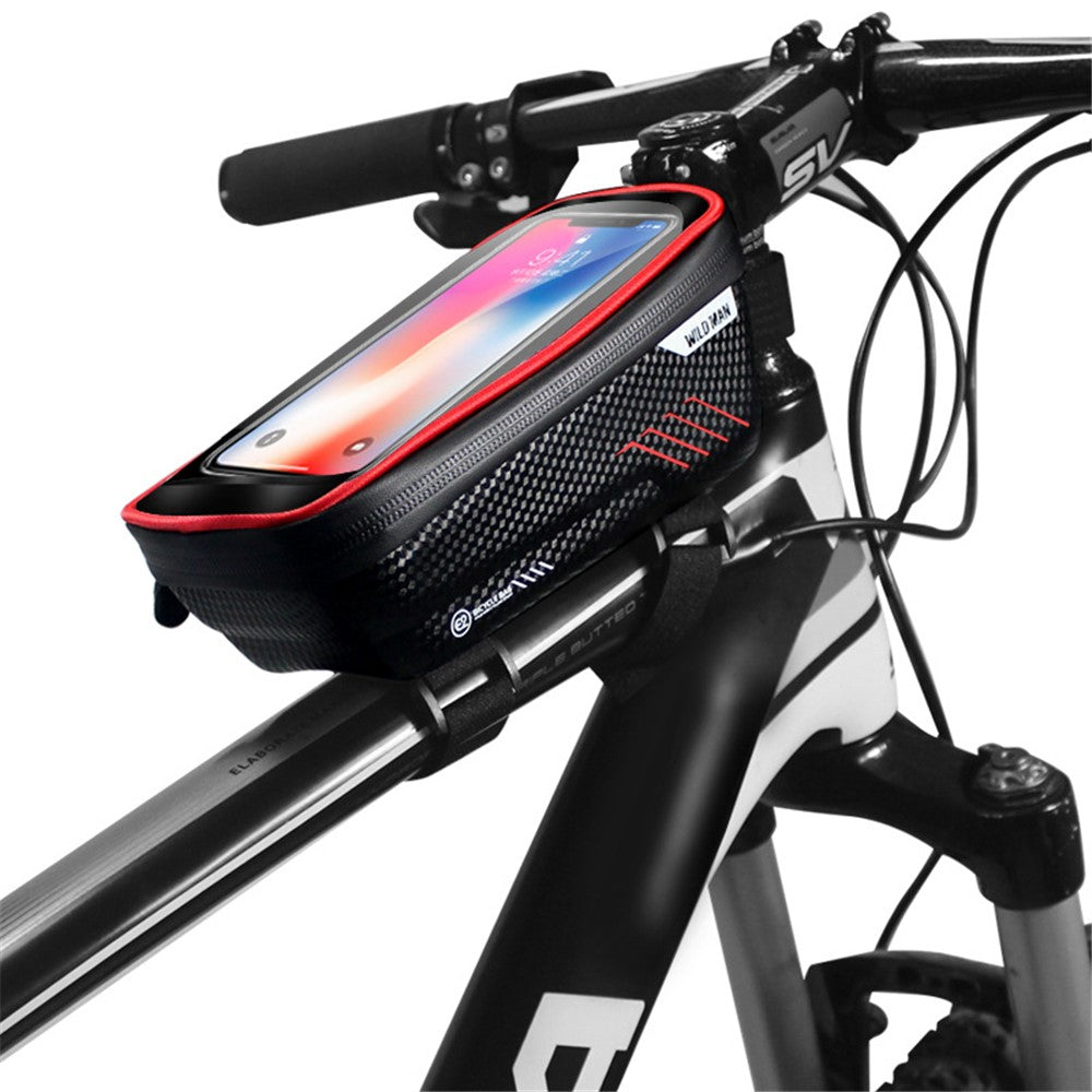 WILD MAN E2 EVA+PU Bike Stem Front Tube Bag Waterproof Bicycle Bag with Clear Touch Window
