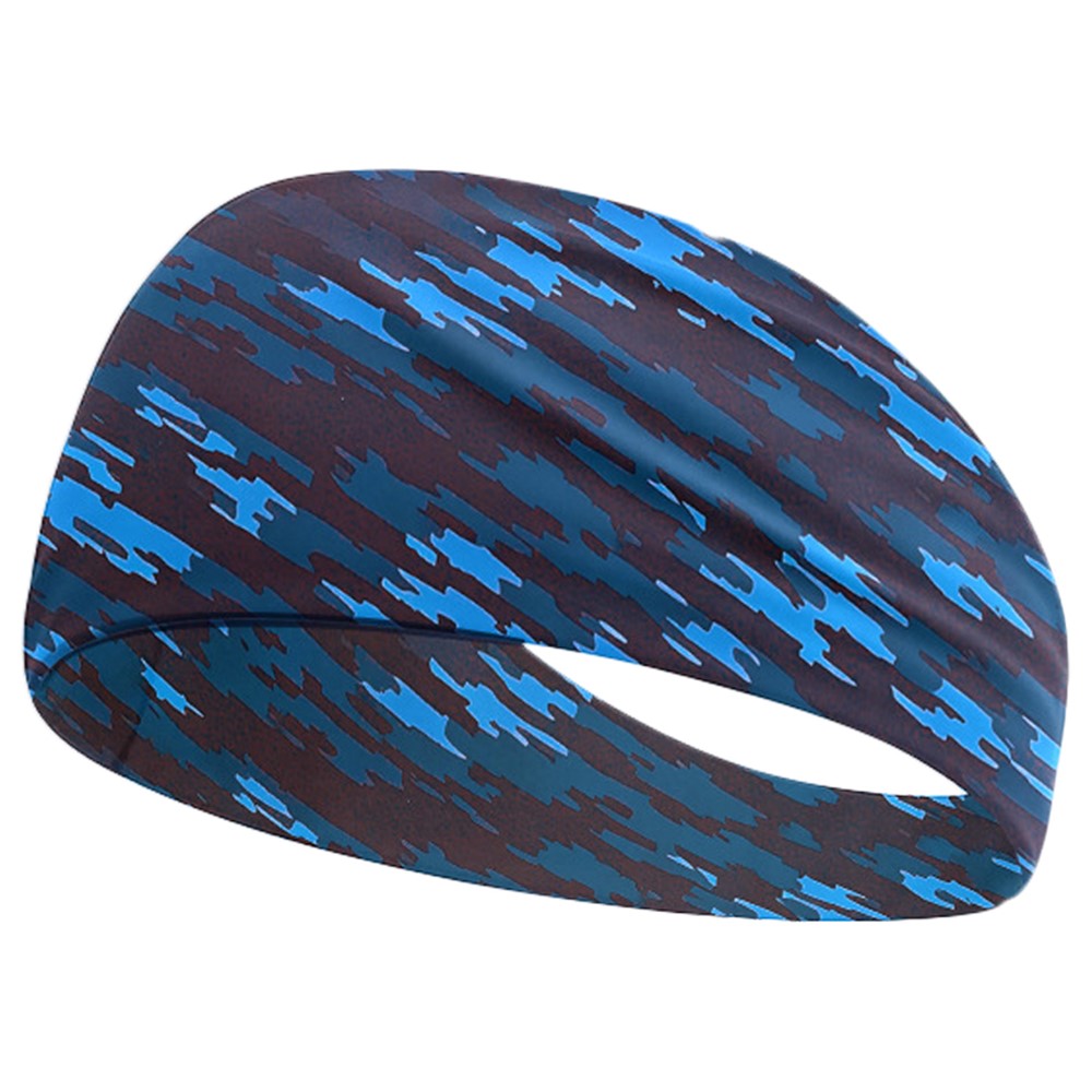 Camouflage Print Outdoor Sports Wide Headband for Yoga / Cycling / Running Breathable Sweatband