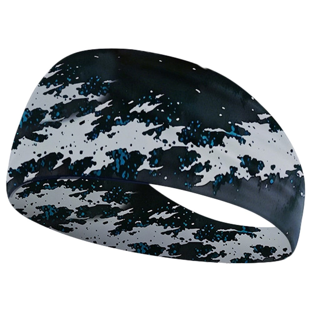 Camouflage Print Outdoor Sports Wide Headband for Yoga / Cycling / Running Breathable Sweatband