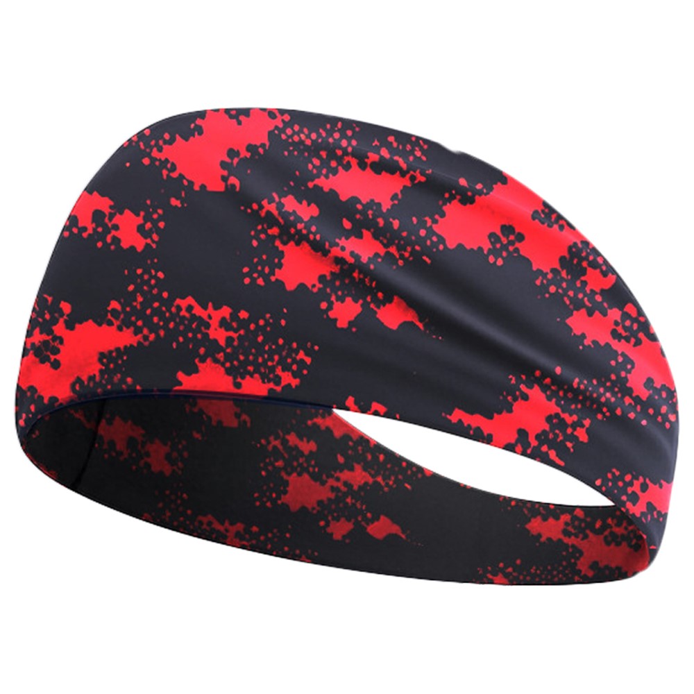 Camouflage Print Outdoor Sports Wide Headband for Yoga / Cycling / Running Breathable Sweatband