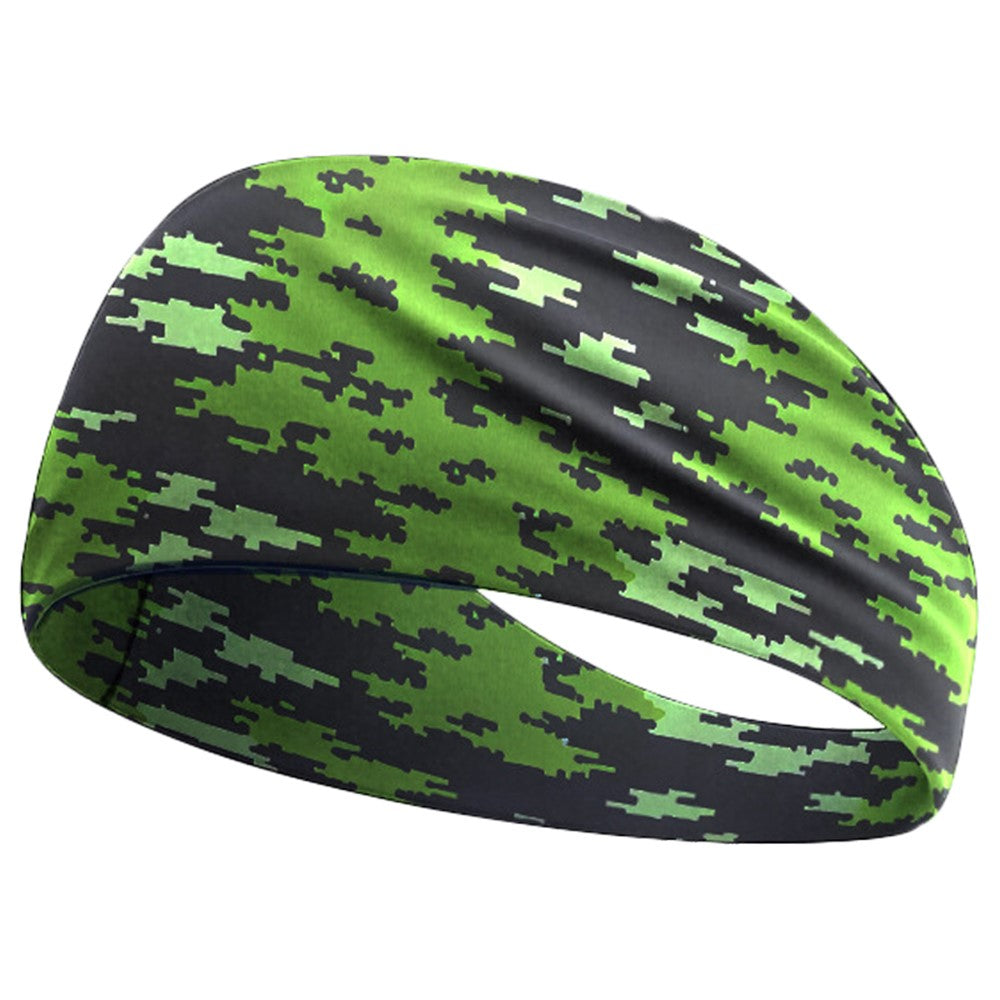 Camouflage Print Outdoor Sports Wide Headband for Yoga / Cycling / Running Breathable Sweatband