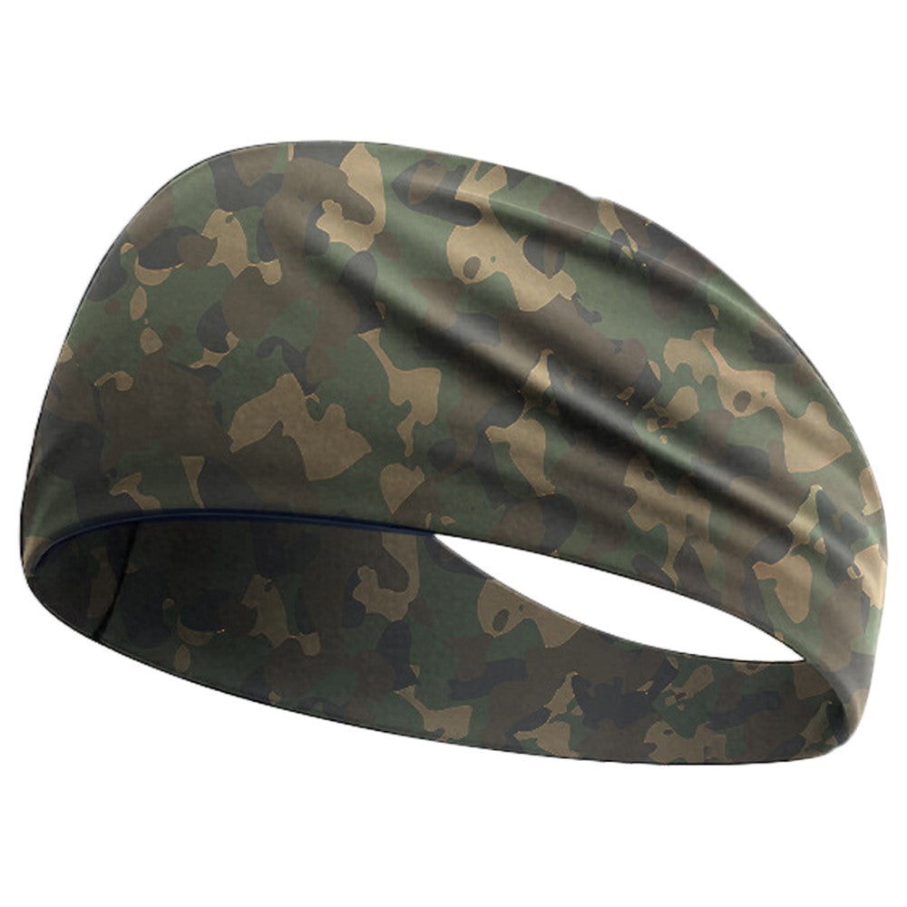 Camouflage Print Outdoor Sports Wide Headband for Yoga / Cycling / Running Breathable Sweatband